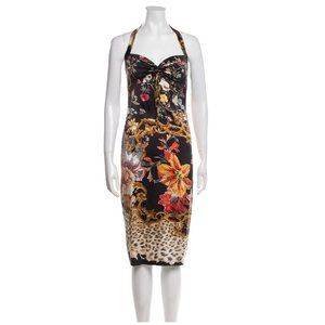 S O L D Roberto Cavalli ICONIC Animal Floral Vintage Dress: Silk-Italian 40/US 4